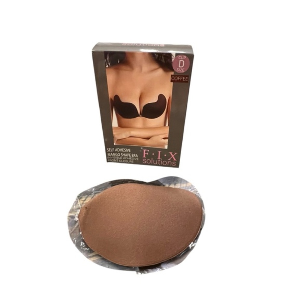 FIX Solutions Self‎ Adhesive Strapless Mango Bra Size "D" Coffee Color